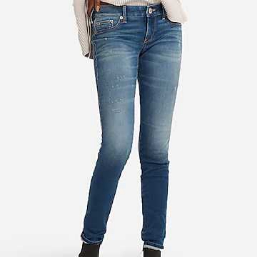 Low Rise Medium Wash Jean Leggings